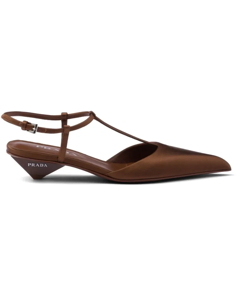 Prada Pumps aus Satin - Braun Braun
