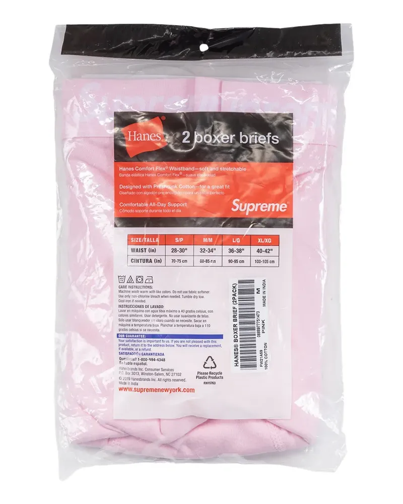 Supreme Being x Hanes Boxershorts mit Logo-Print (2er-Set) - Rosa Rosa