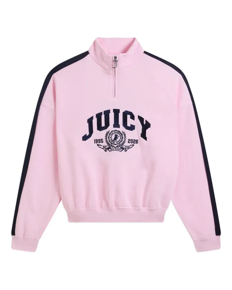 Juicy Couture logo-embroidered side-stripe sweatshirt - Rosa Rosa