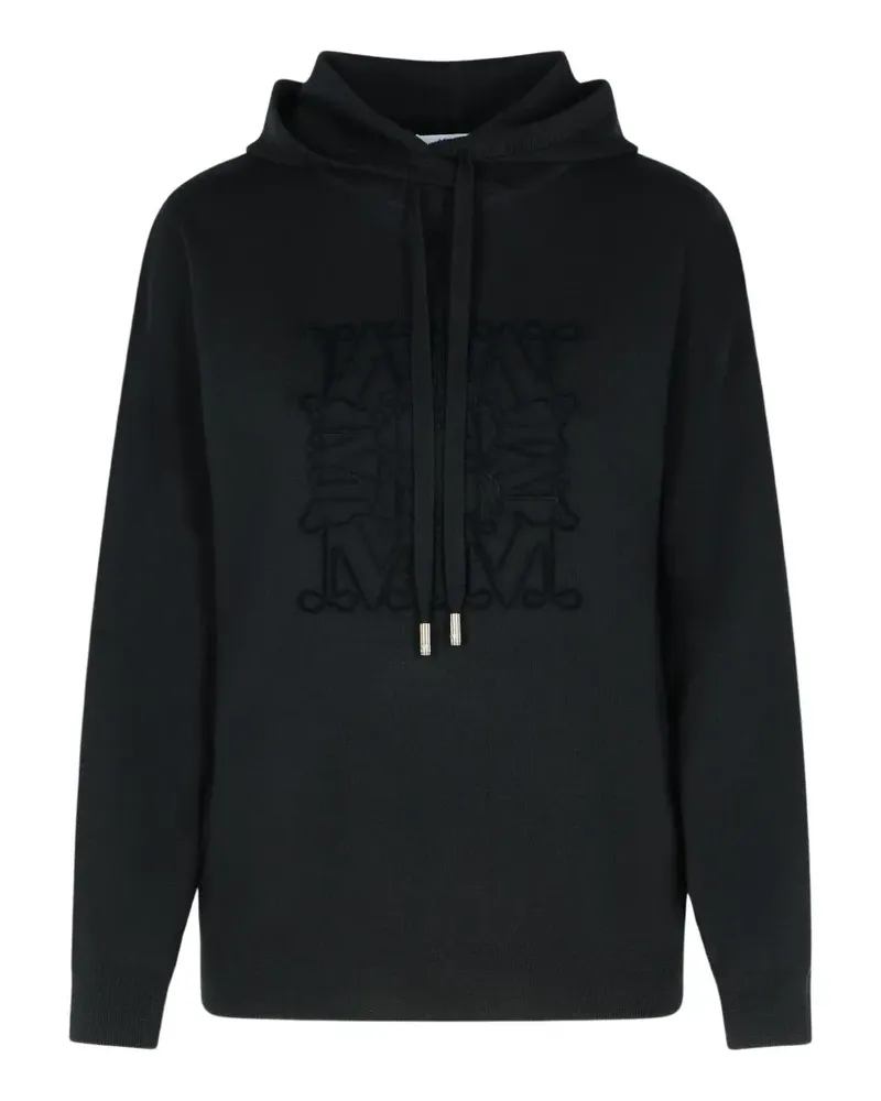 Max Mara Bestickter Hoodie aus Kaschmir - Schwarz Schwarz