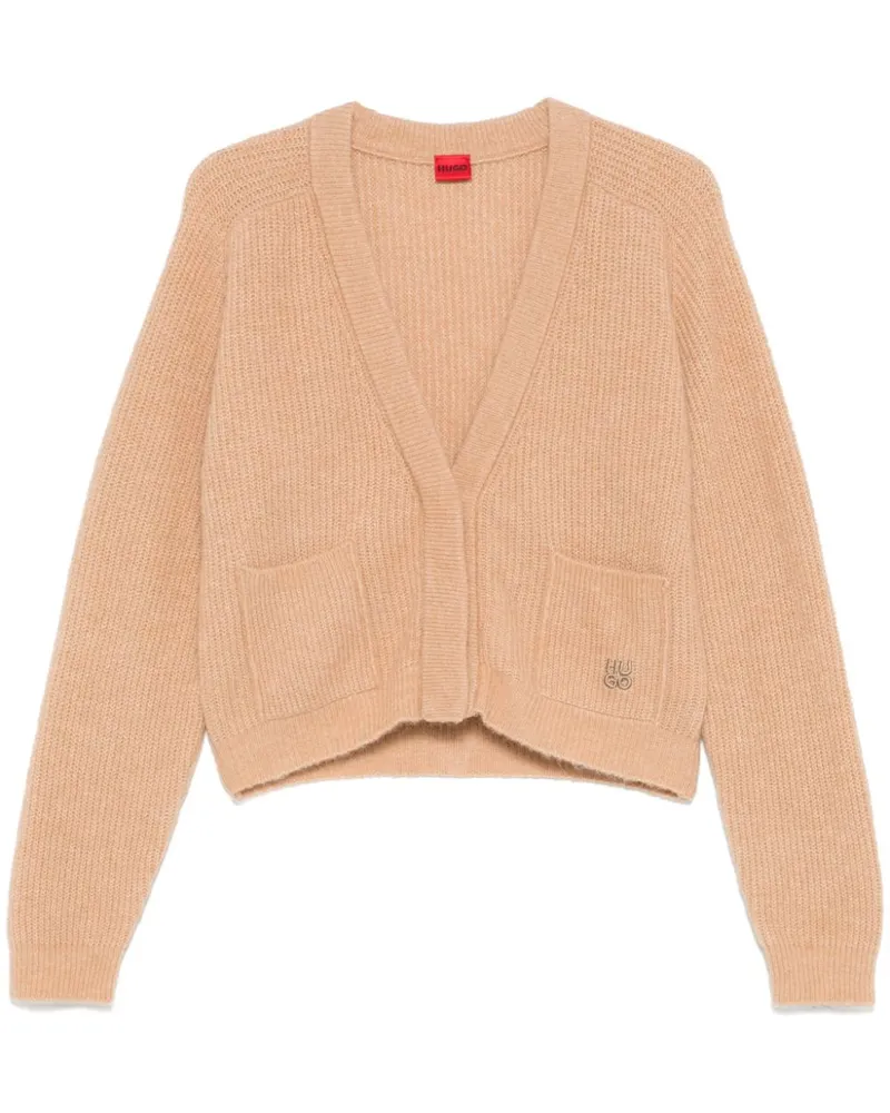 HUGO BOSS Cardigan mit Logo-Stickerei - Nude Nude