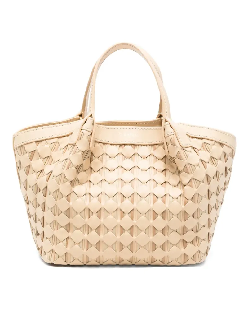 Serapian mini Secret mosaico ribbon tote bag - Nude Nude
