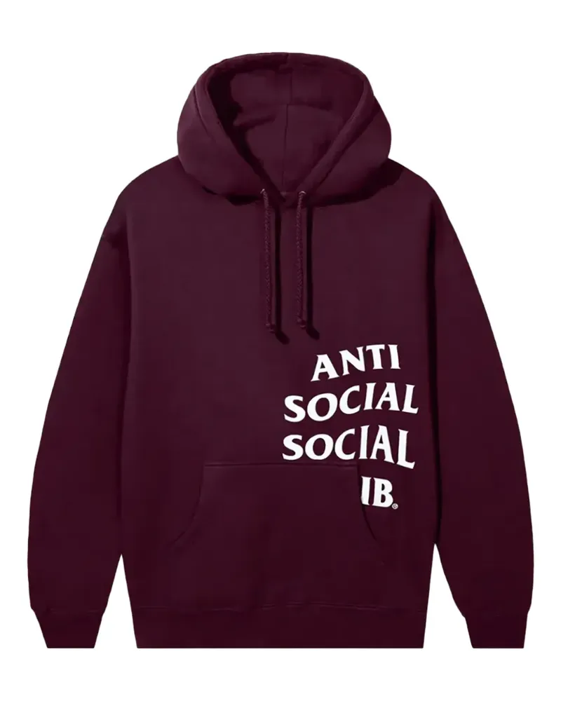 Anti Social Social Club Cut Off Hoodie mit Logo - Braun Braun