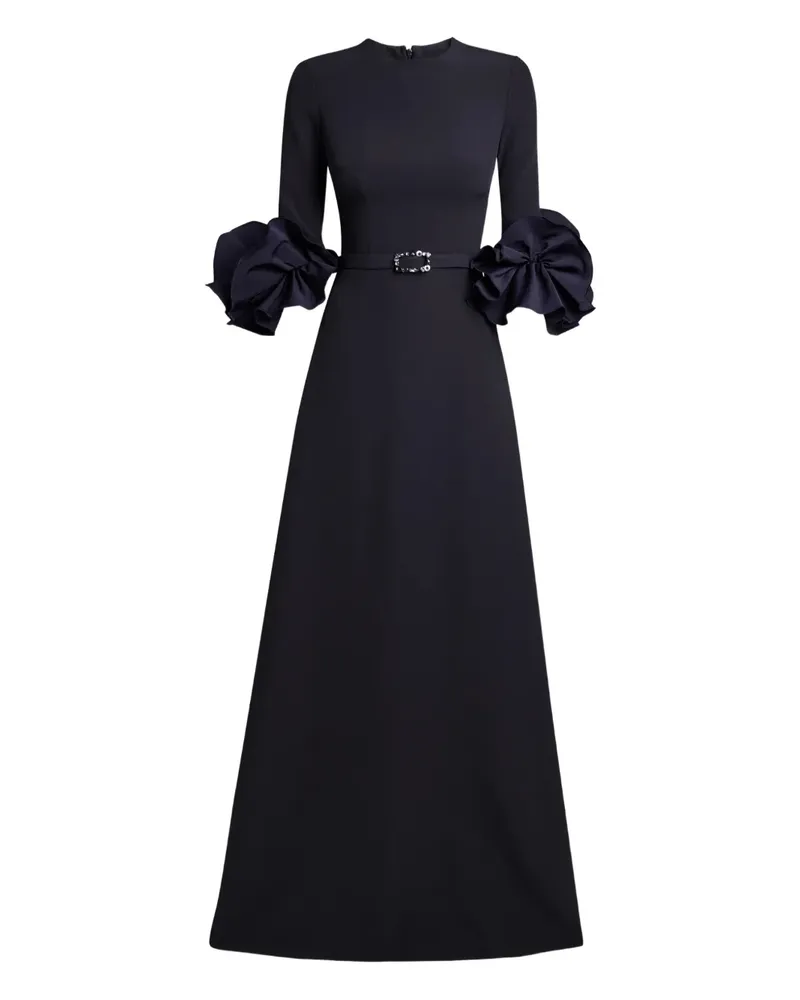 Safiyaa Verziertes Abendkleid mit Rüschenärmeln - Blau Blau