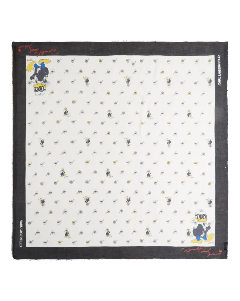 Karl Lagerfeld x Disney Schal mit grafischem Print - Weiß Weiß