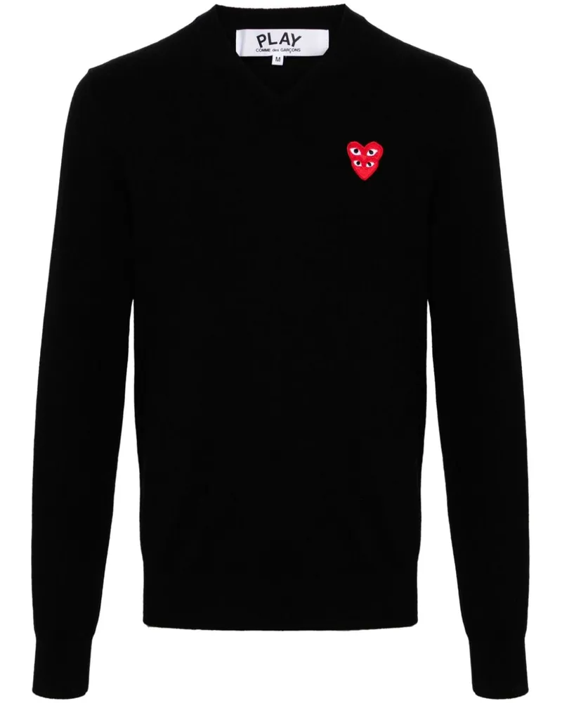Comme des Garçons Pullover mit Herz-Patch - Schwarz Schwarz