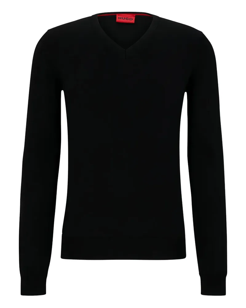 HUGO BOSS San Vo T-Shirt mit V-Ausschnitt - Schwarz Schwarz