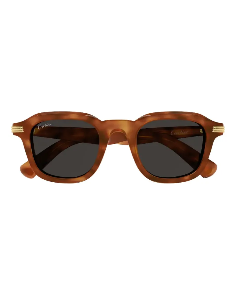 Cartier Eckige Sonnenbrille in Schildpattoptik - Braun Braun
