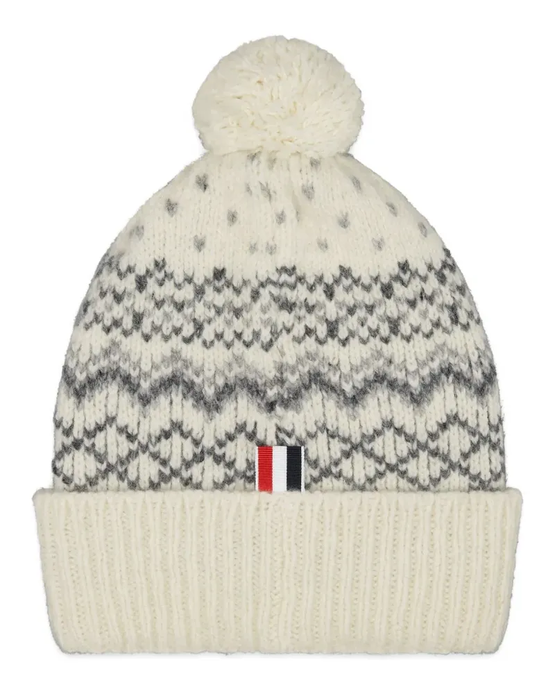 Thom Browne Fairisle Donegal Tweed-Beanie - Nude Nude