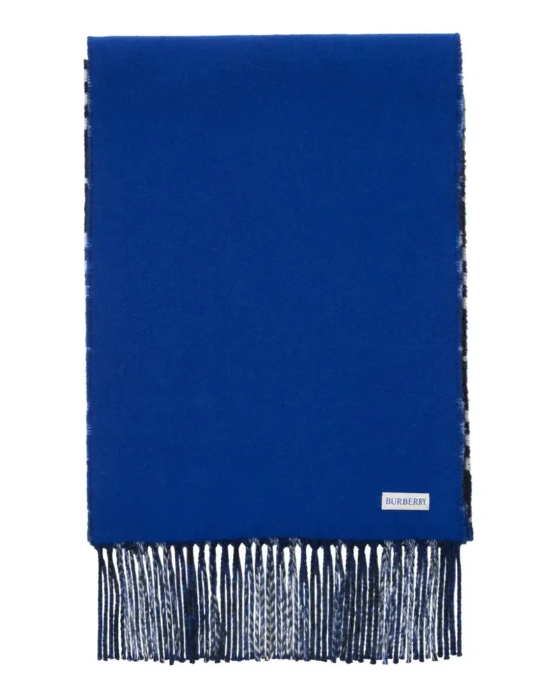 Burberry gradient Check cashmere scarf - Blau Blau