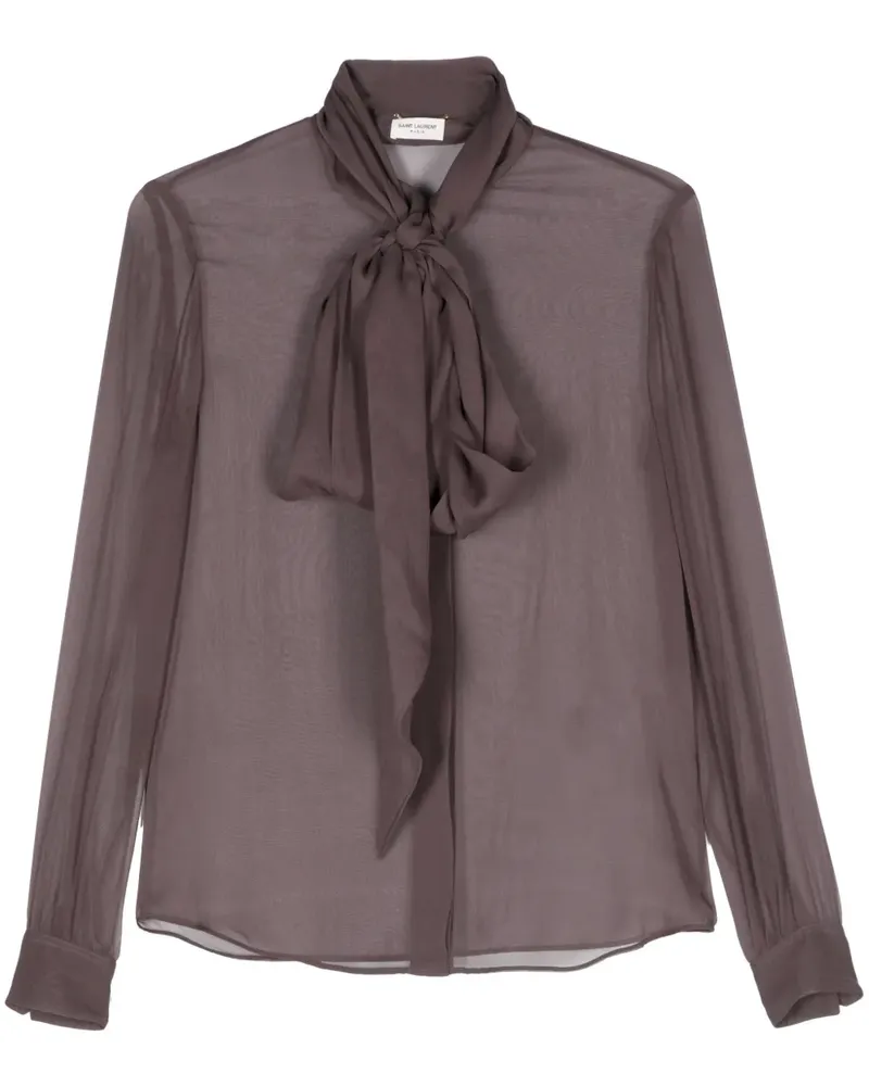 Saint Laurent Hemd mit Schleifenkragen - Violett Violett