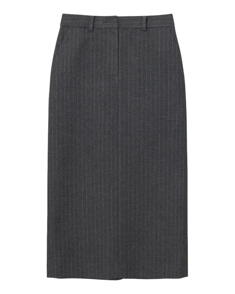 Dunst pinstriped back-slit midi skirt - Grau Grau