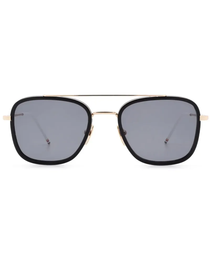 Thom Browne Rechteckige Sonnenbrille - Schwarz Schwarz