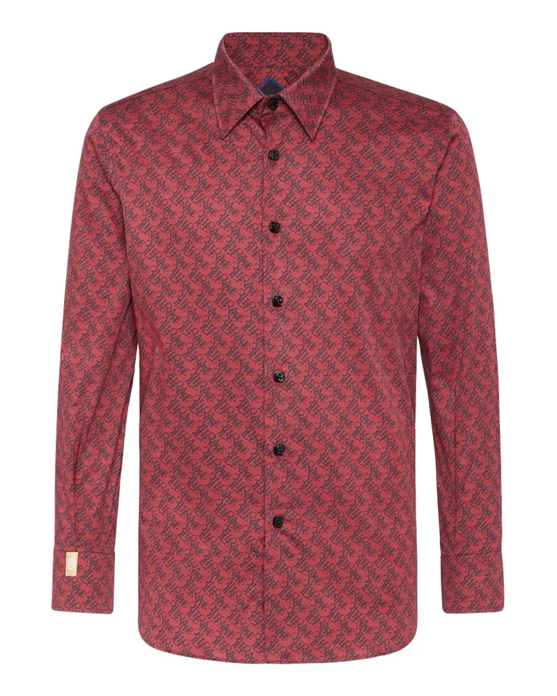 Billionaire leaf-collar patterned shirt - Rot Rot