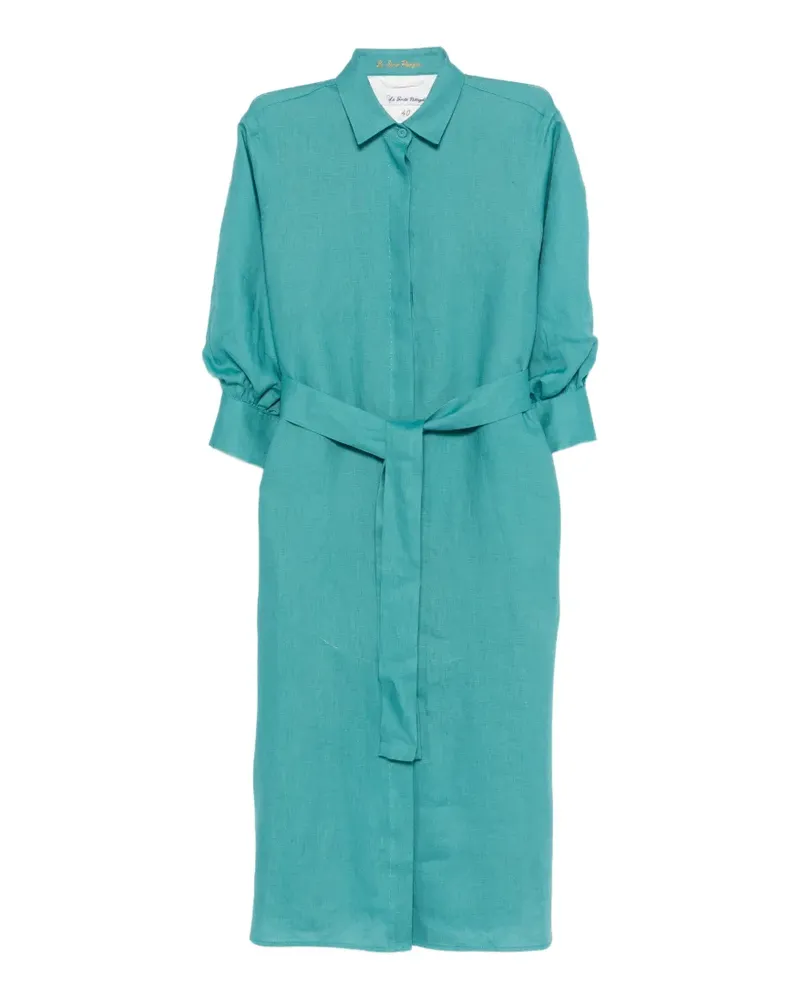 LE3 Sarte Pettegole Kleid mit Bindegürtel - Blau Blau