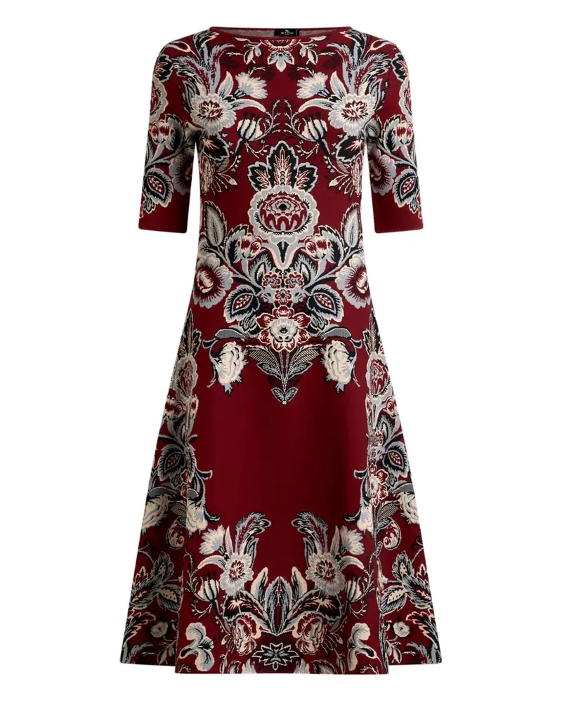 Etro Jacquard-Kleid mit Blumenmuster - Rot Rot