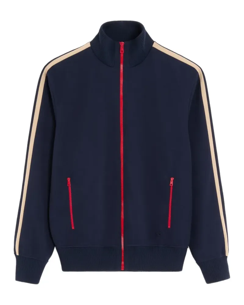 Valentino Garavani Sweatshirt aus Azetat mit VLogo Signature-Stickerei und kontrastierendem Reißverschluss - Blau Blau