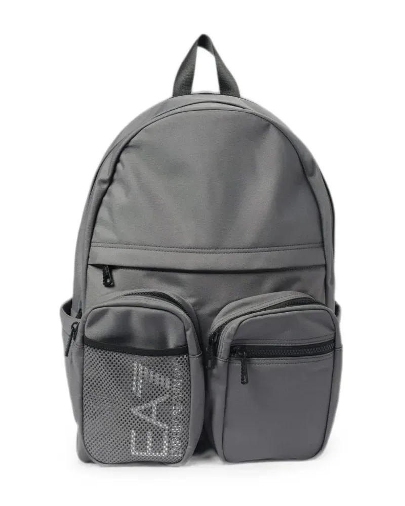 EA7 logo-detail multi-pocket backpack - Grau Grau