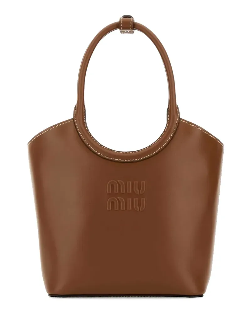 Miu Miu Ivy leather tote bag - Braun Braun