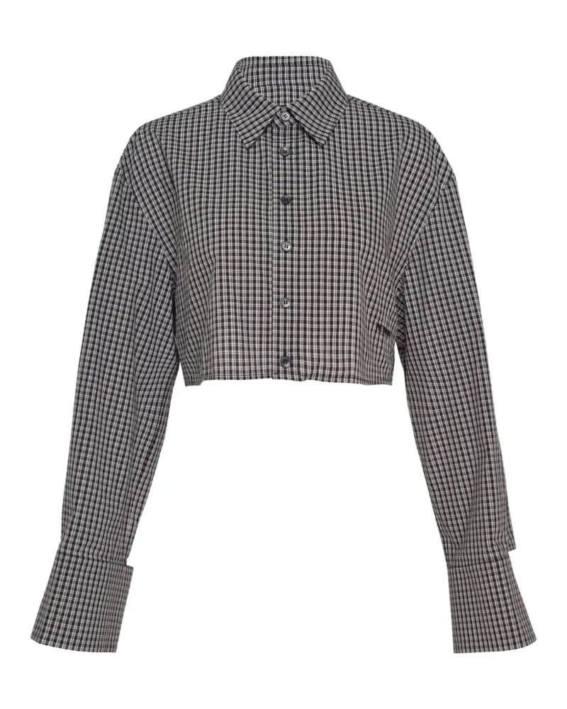 WE 11 DONE check cropped shirt - Schwarz Schwarz
