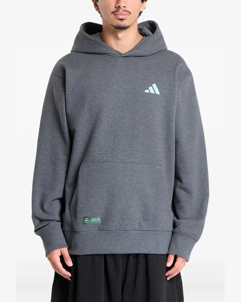 adidas x Mercedes logo-detail hoodie - Grau Grau