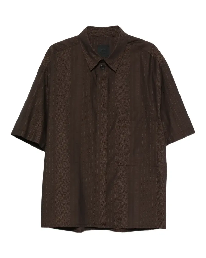FREI-MUT Salter textured short-sleeve shirt - Braun Braun