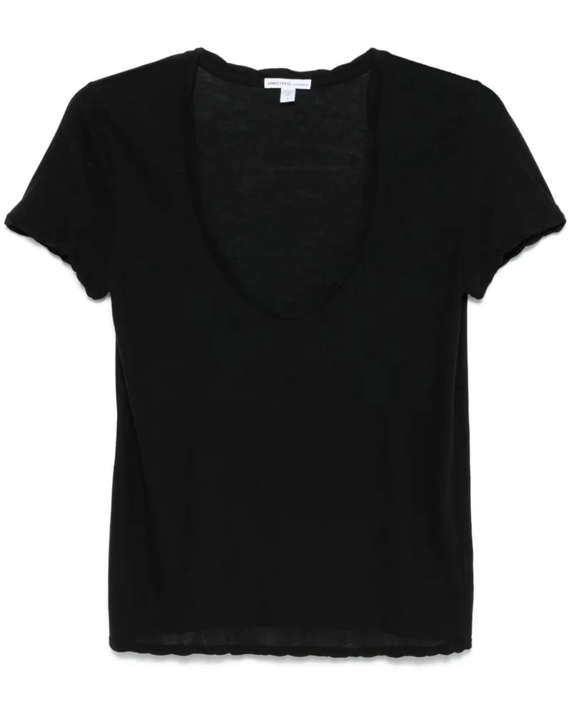 James Perse Meliertes T-Shirt - Schwarz Schwarz