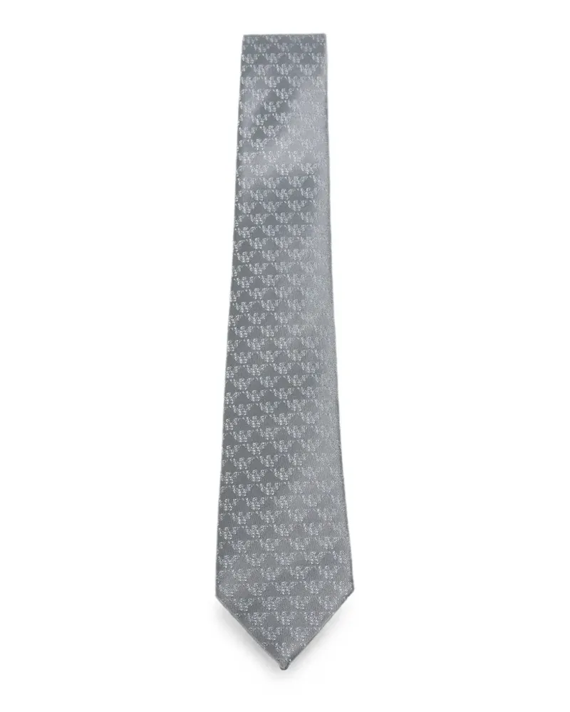 Emporio Armani Krawatte mit Logo-Muster - Grau Grau