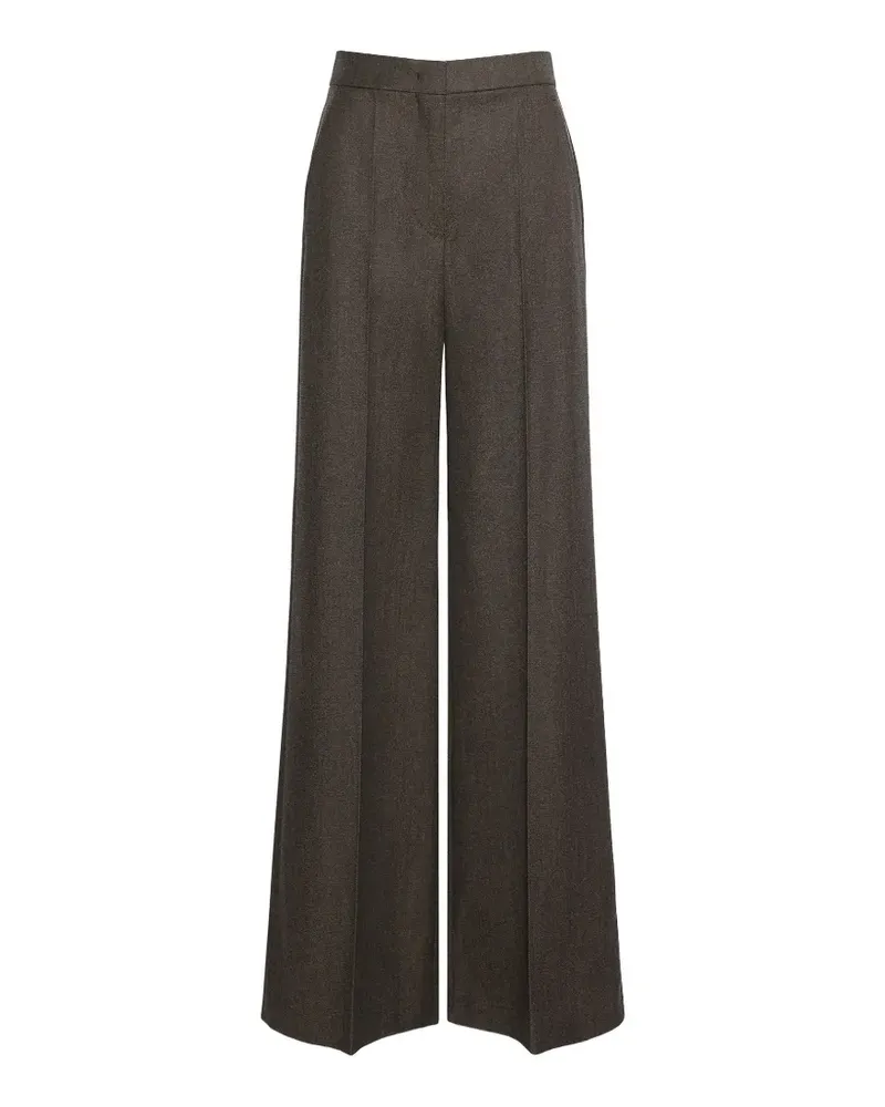 Max Mara Weite Hose mit Bügelfalten - Braun Braun