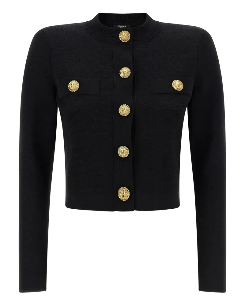 Balmain padded-shoulders cardigan - Schwarz Schwarz