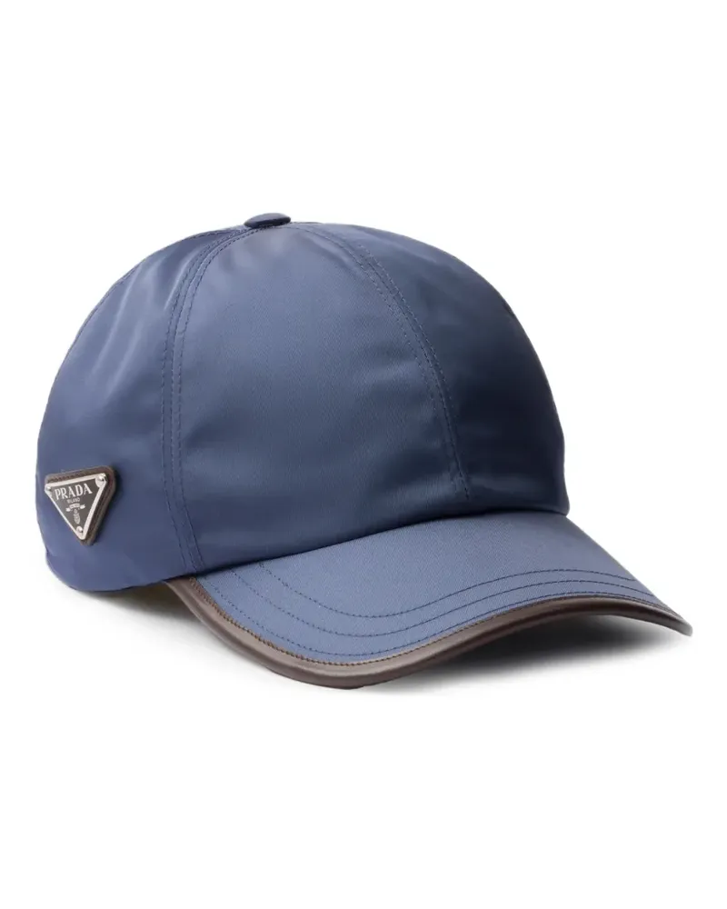 Prada Baseballkappe mit Logo-Schild - Blau Blau