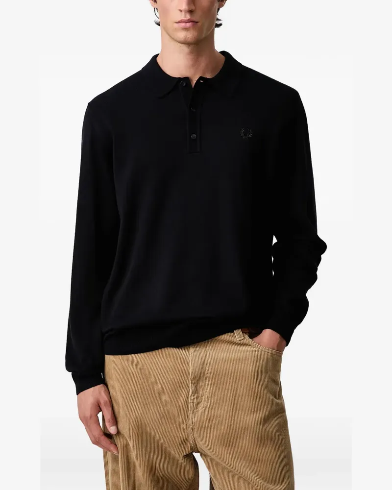 Fred Perry Langärmeliges Poloshirt - Blau Blau