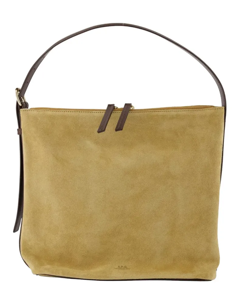A.P.C. Vera suede shoulder bag - Nude Nude