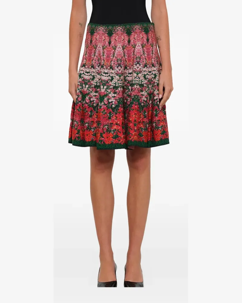 Alexander McQueen A-Linien-Rock mit Blumenstickerei - Mehrfarbig Mehrfarbig