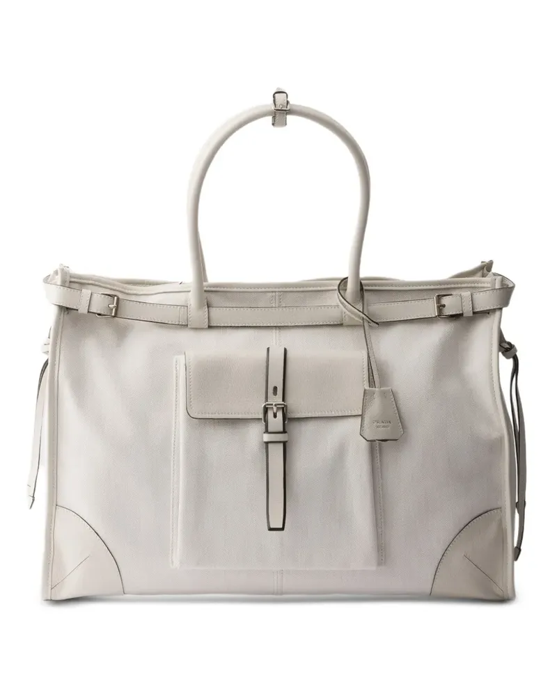 Prada buckle-detail tote bag - Nude Nude