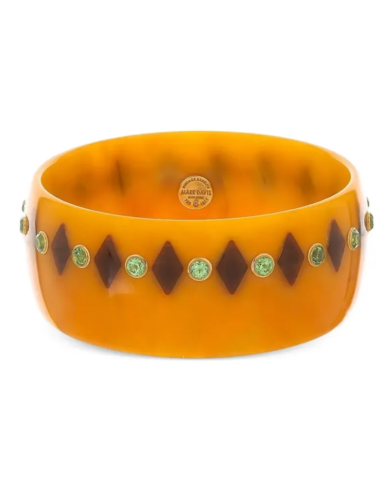 Mark Davis 18kt Garnet Bakelite Gelbgoldarmreif Gold