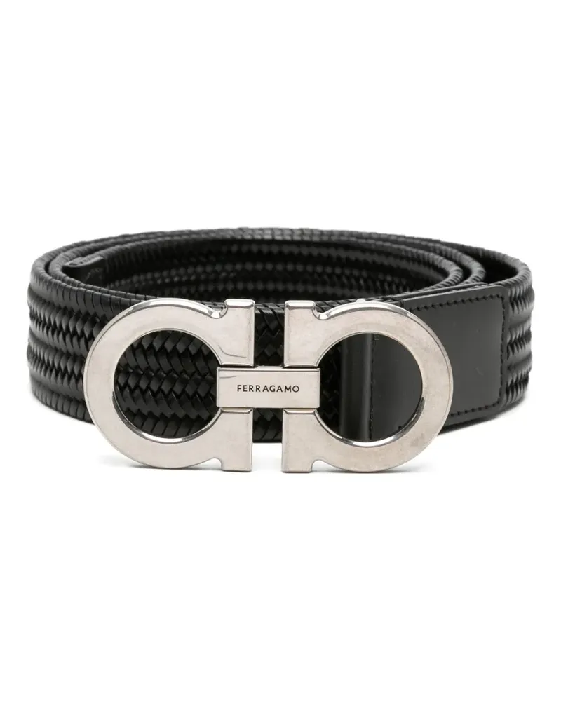 Ferragamo Gewebter Gancini Gürtel - Schwarz Schwarz
