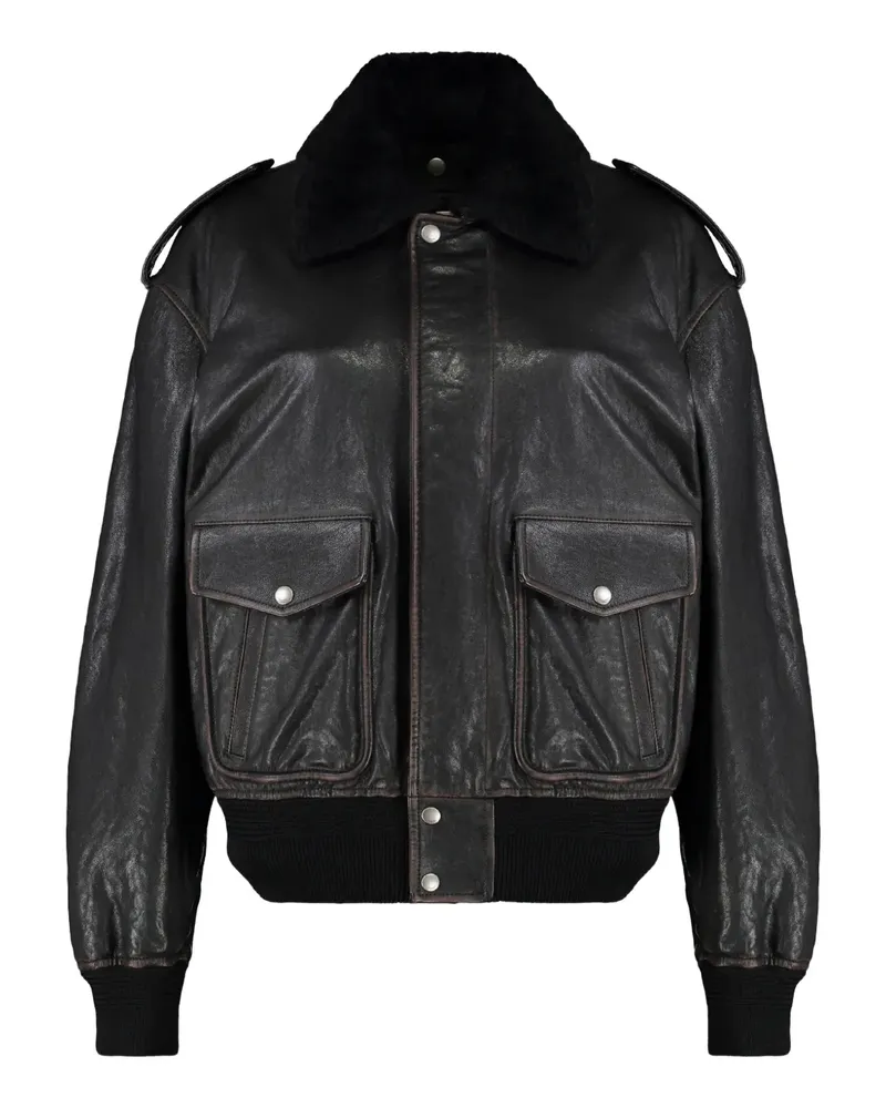 Saint Laurent Bomberjacke aus Lammleder - Schwarz Schwarz