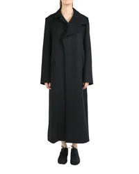 Yohji Yamamoto asymmetric-lapel coat Schwarz