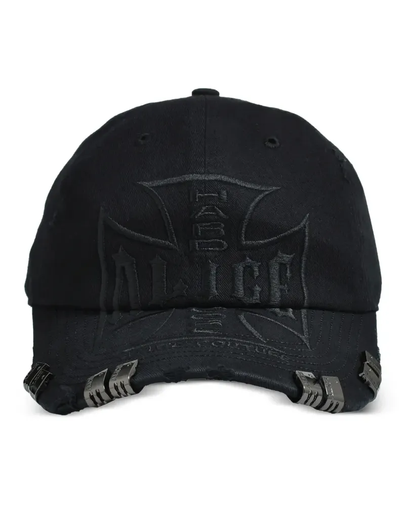N.HOOLYWOOD Baseballkappe im Distressed-Look - Schwarz Schwarz