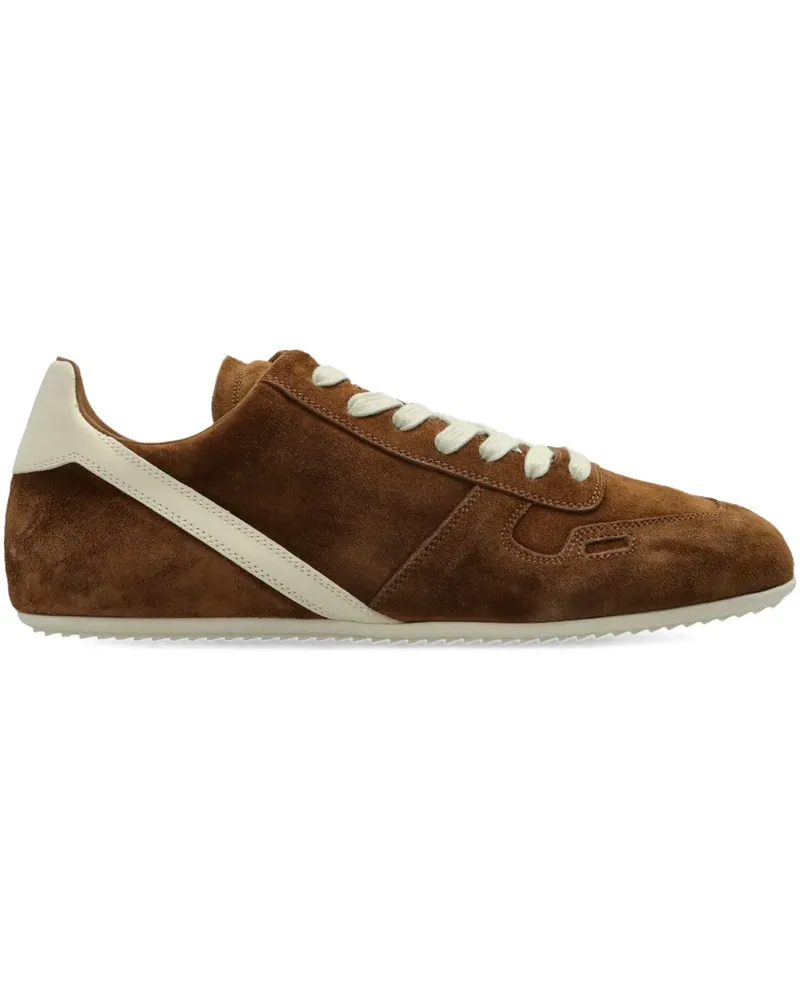 Rick Owens Minimal Sneak suede leather panel sneakers - Braun Braun