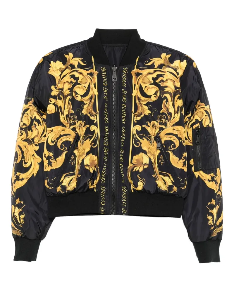 Versace Jeans Bomberjacke mit Barock-Print - Schwarz Schwarz