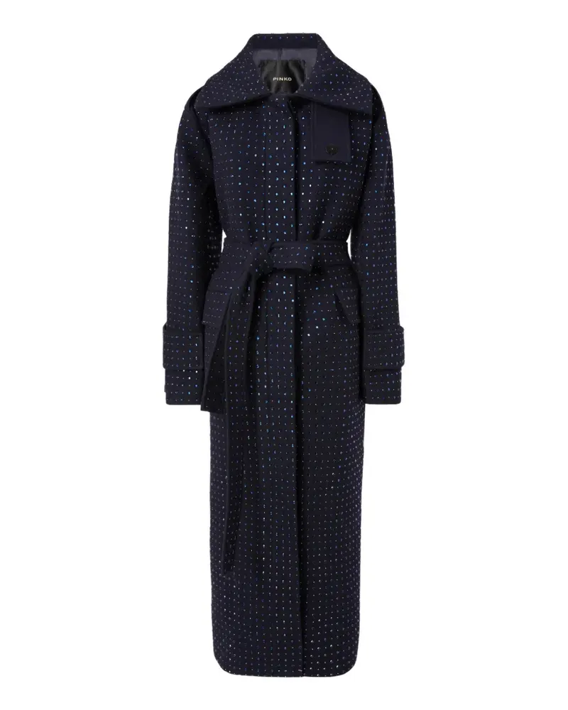 Pinko Mantel mit Strass und Gürtel - Blau Blau