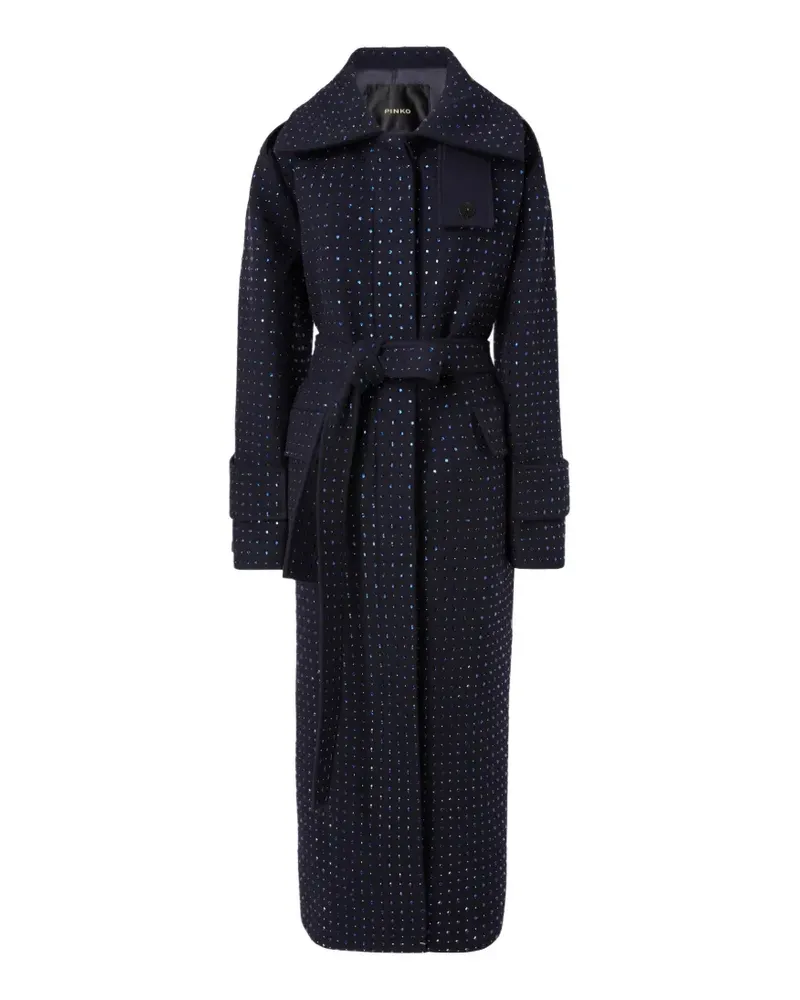 Pinko Mantel mit Strass und Gürtel - Blau Blau