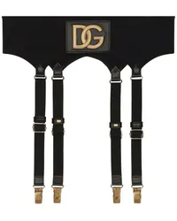 Dolce & Gabbana Strumpfhalter mit DG-Schild Schwarz