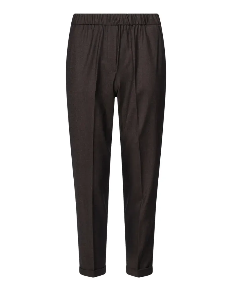 Antonelli Firenze Rosalba cigarette elasticated-waistband turn-up trousers - Braun Braun