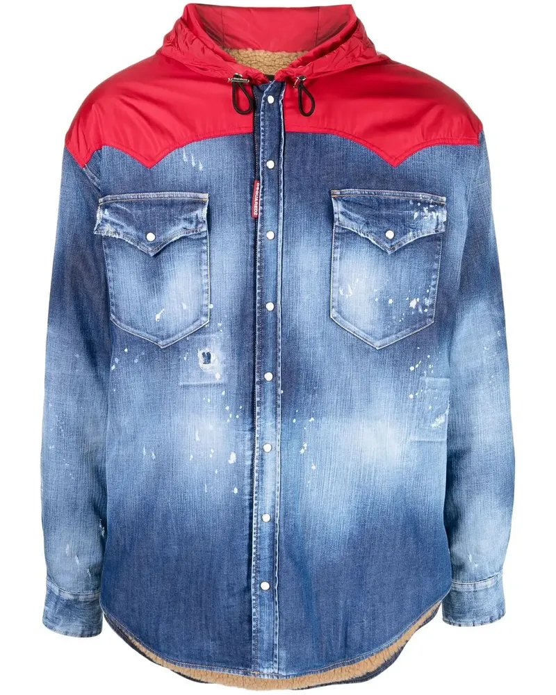 Dsquared2 Jeansjacke mit Kapuze - Blau Blau