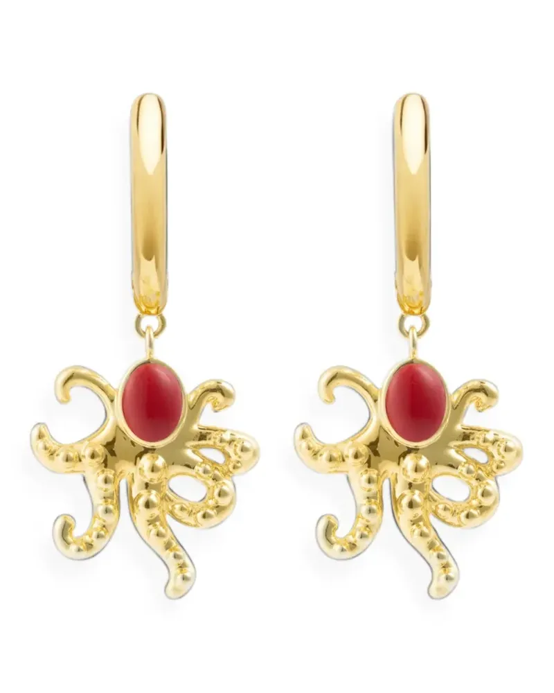 Eshvi octopus-pendant hoop earrings - Gold Gold