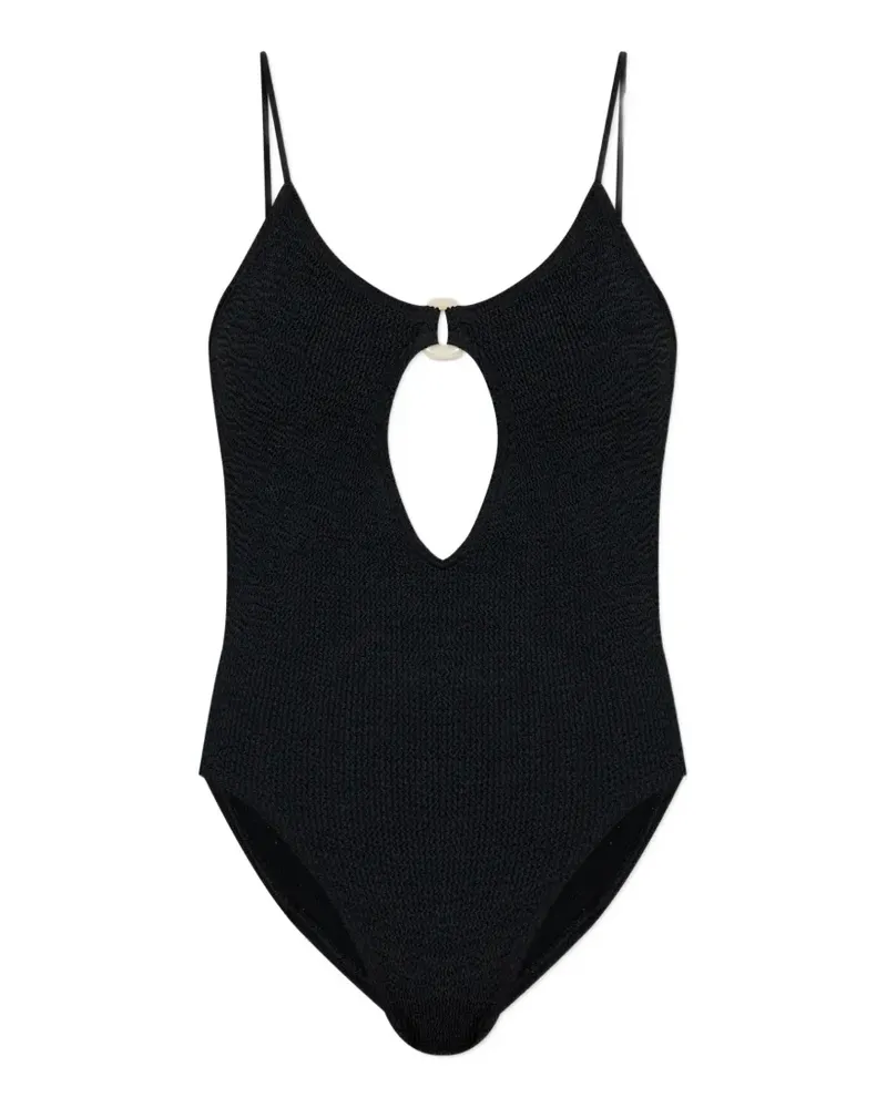 bond-eye ring detail swimsuit - Schwarz Schwarz