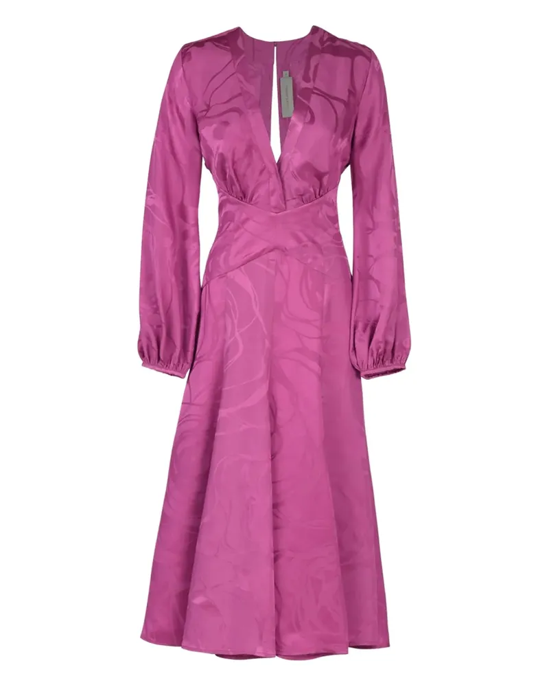 Silvia Tcherassi Kathryn V-neck midi dress - Rosa Rosa